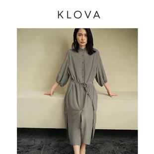 BUN 柯罗芭春秋专柜同款 LW5035 ￥1990 千鸟格系带连衣裙