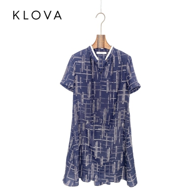 柯罗芭夏季专柜同款时尚格纹廓形连衣裙  LW0677 ￥3890