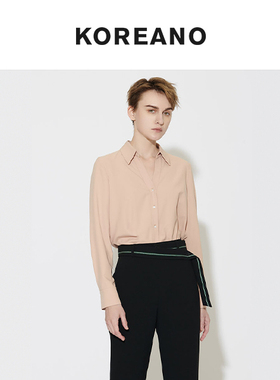 柯利亚诺春秋专柜同款浅粉色箱型V领衬衫  CW3891 ￥2190