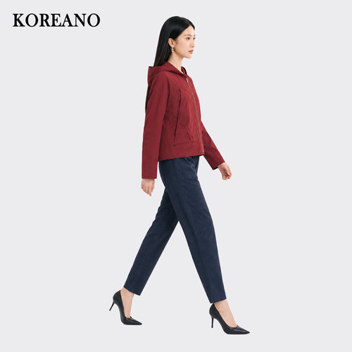 【KOREANO】春秋专柜同款中国红连帽短款外套  SW2527(UN) ￥6880