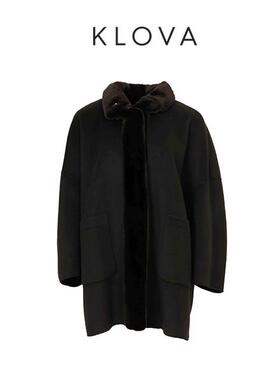 柯罗芭冬季水貂皮毛羊毛羊绒大衣 【H】 FR3378(GUN) ￥34900