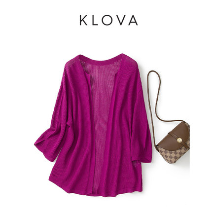 柯罗芭春秋专柜同款紫色网面镂空开衫  ZK9868J ￥3490