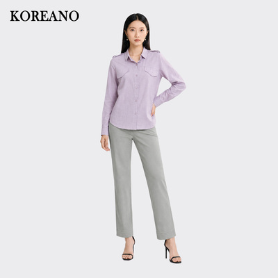 【KOREANO】春秋专柜同款风信紫纯棉小翻领衬衫 CW5255(UN)￥2580