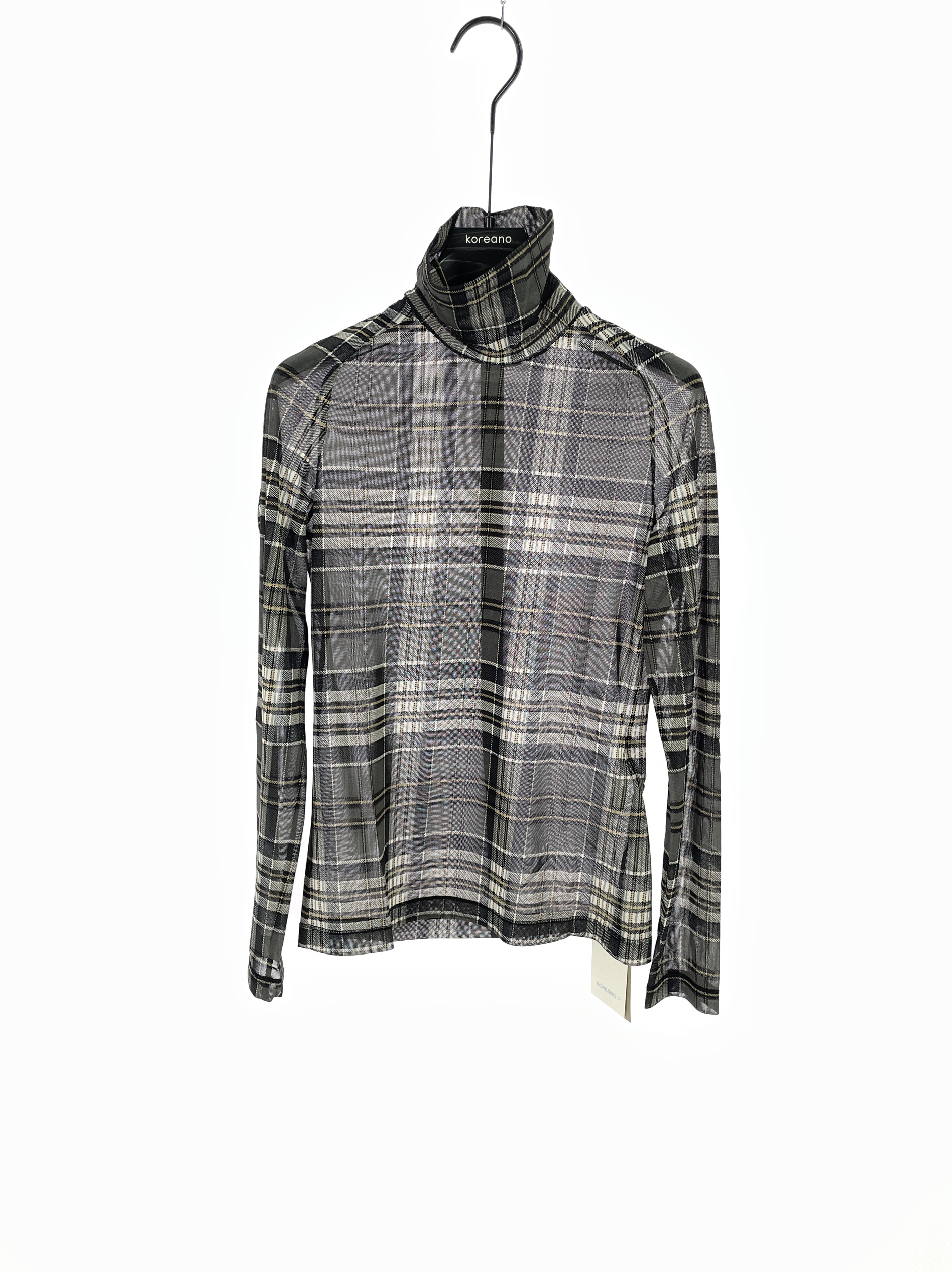 柯利亚诺春秋专柜同款灰色浅驼镂空格纹设计T恤  TT6517C ￥590