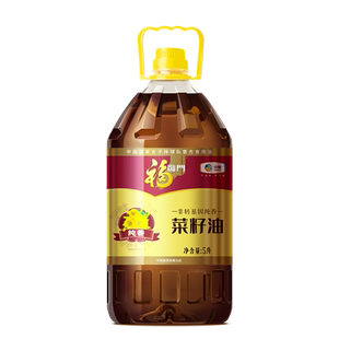 中粮福临门非转基因纯香菜籽油5L桶装家用健康食用油菜籽油