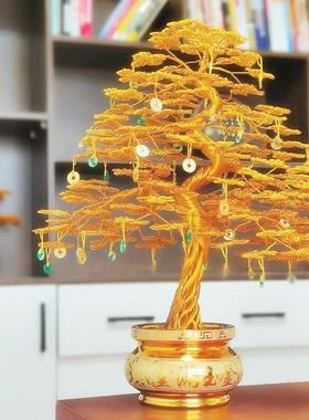 装饰品手工发财树摇钱树招财树乔迁开业送礼商务工艺品发财树摆件