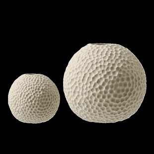 陶瓷花瓶奶油色蜂窝球型现代x简约客厅茶几干燥花插花桌面花器摆