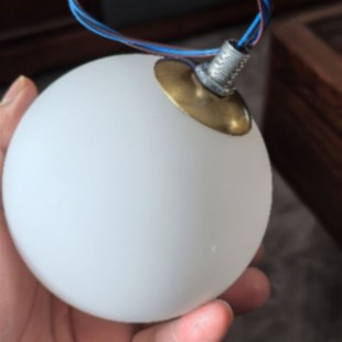 磨砂奶白圆球玻璃灯罩魔豆分子e27螺口单双开口T吊灯台灯外壳配件