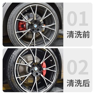 汽车轮胎轮毂清洁刷多功能轮毂钢圈软硬毛纤维洗U车刷长柄圣诞树