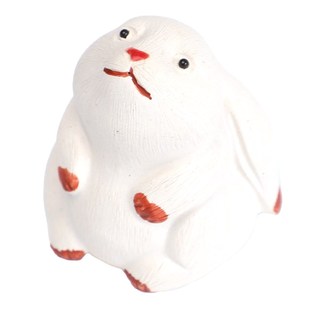 昊陶 望月玉兔 白段泥可爱萌小白I兔 紫砂 摆件茶宠雕塑