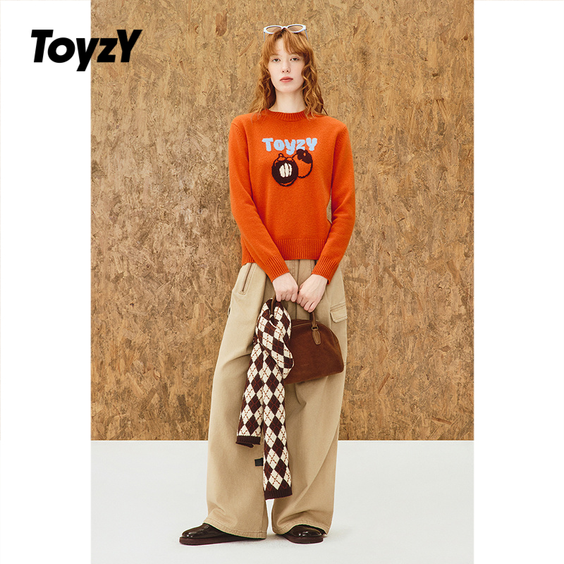 ToyzY 山竹水果 100绵羊毛针织衫套头毛衣女2025冬新款ZC35506770