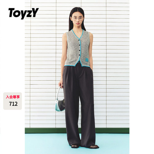 ToyzY度假风v领薄款镂空针织马甲女外穿2026夏季新款ZC36204090