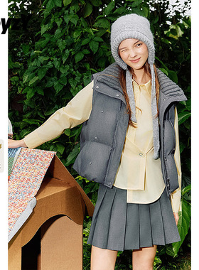 ToyzY2025秋新款学院风灰色百褶裙a字半身裙短款ZC35350140