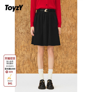 新品 2025冬季 ZC35550020 佰搭黑色a字半身裙高腰短款 ToyzY