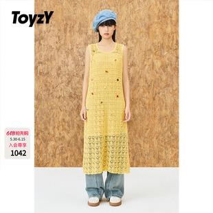 ToyzY贝壳手钩镂空针织背心连衣裙女夏季长款度假风ZC35306650
