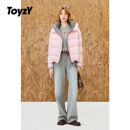 ToyzY多巴胺立领连帽面包鹅绒羽绒服女2025冬新品ZC35508160