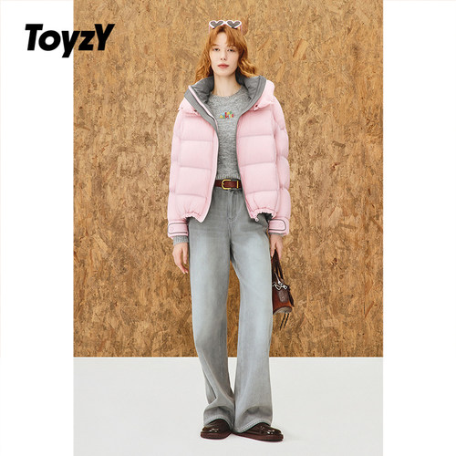 ToyzY多巴胺立领连帽面包鹅绒羽绒服女2025冬新品ZC35508160