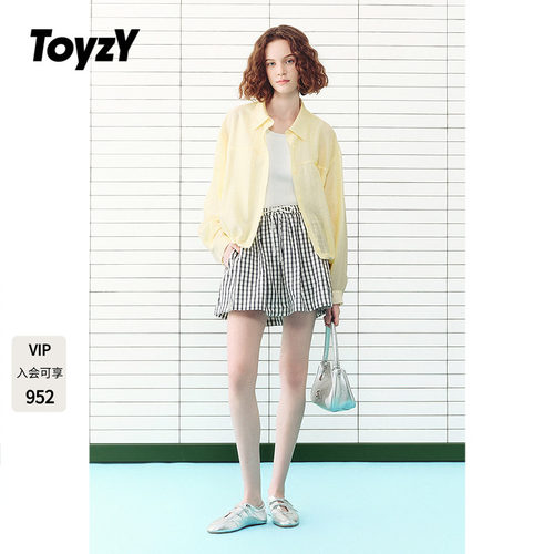 ToyzY2026夏季新款莱赛尔混纺短款衬衫女短款宽松ZC36230070