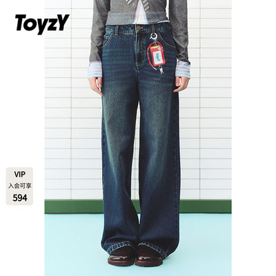 ToyzY2026春季新款复古休闲趣味挂饰印花牛仔裤ZC36120680
