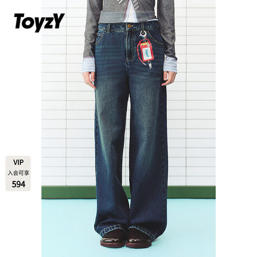 ToyzY2026春季新款复古休闲趣味挂饰印花牛仔裤ZC36120680
