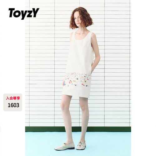 ToyzY趣味印花背心连衣裙女夏季短款2026新款ZC36205120