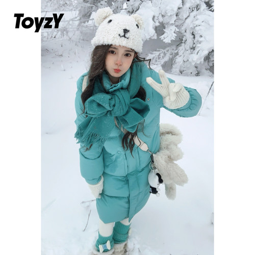 ToyzY90白鸭绒多巴胺中长羽绒服