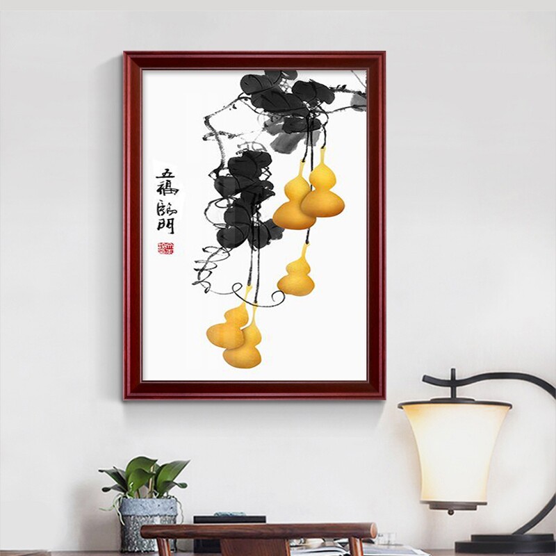 现货速发中式多媒体电表箱装饰推拉配电箱画免打孔竖款实木电闸电