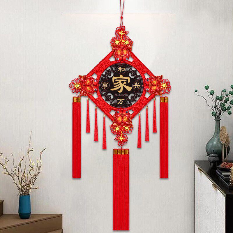 现货速发桃木葫芦中国结挂件小号中国节新房装饰玄关壁挂电视墙饰