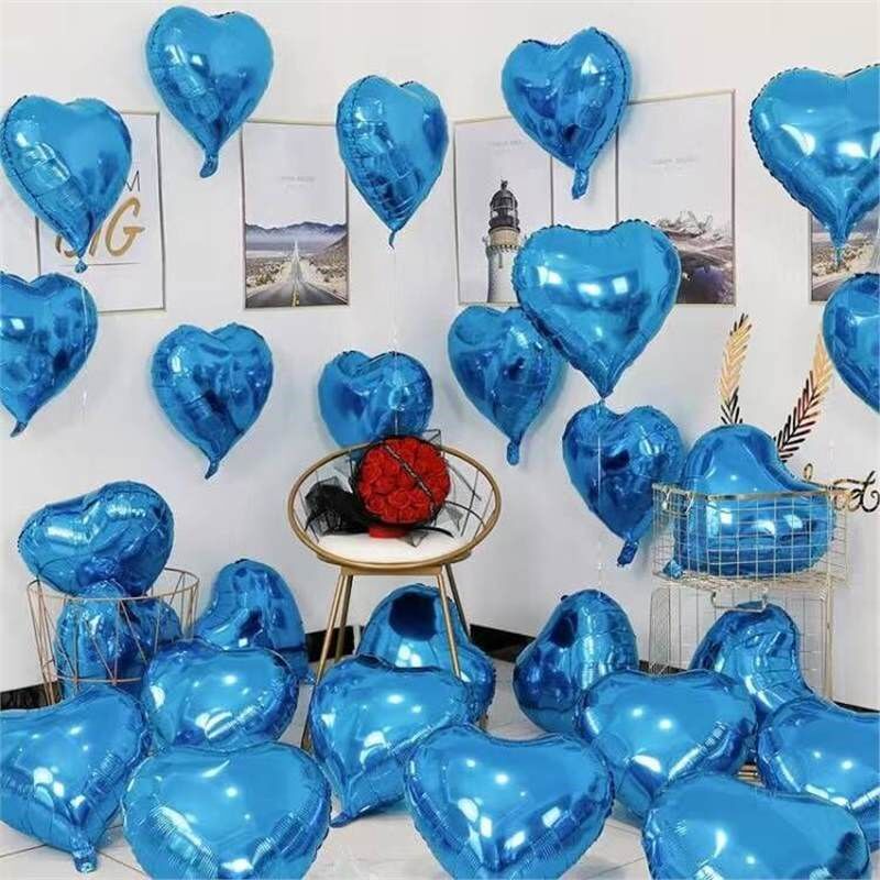 现货速发情人节结婚求婚表白浪漫爱心铝膜气球粉色心形生日场景装