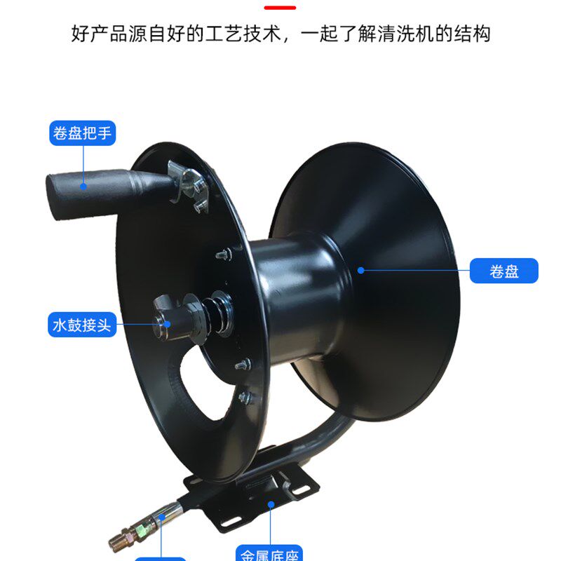 现货速发高压水鼓卷管器高压鼓手动收管盘疏通管道机钢丝管卷盘0