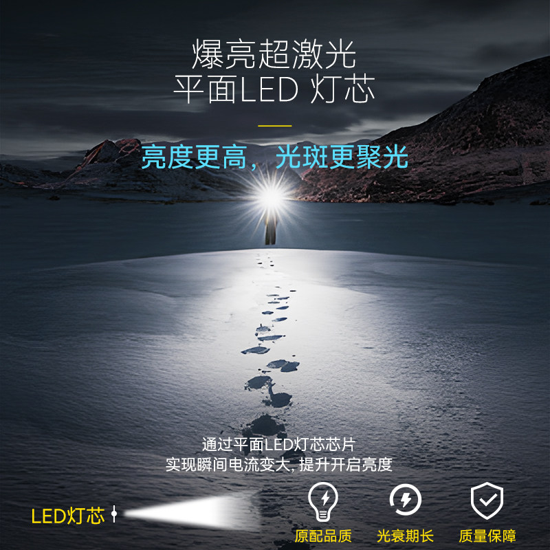 现货速发沃尔森强光超亮手电筒小型迷你家用户外可充电远射可携式