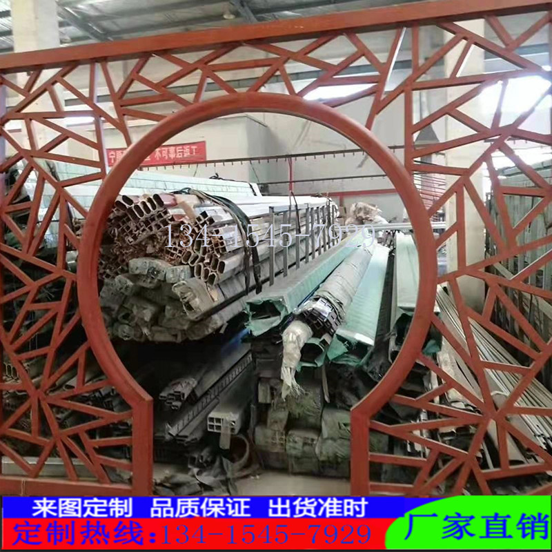 现货速发门庭酒店墙景屏风隔t断 门约拱简中式风格花格月洞门奢华