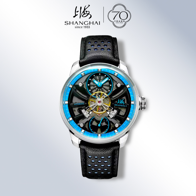 上海手表超跑轮毂中置飞轮镂空表