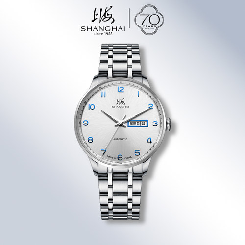 上海国民系列金字简约大表盘腕表