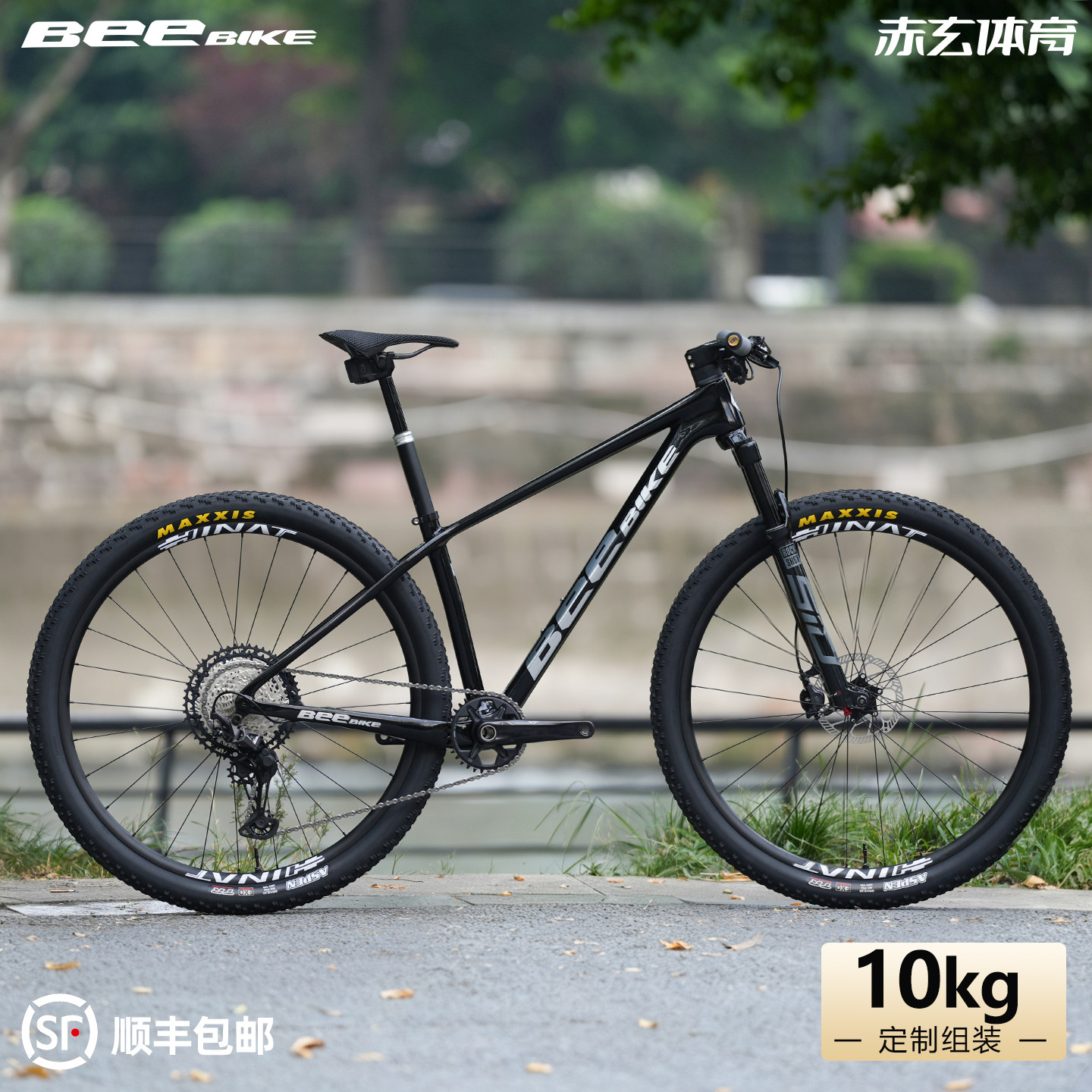 BEEBIKE碳纤维越野避震山地自行车一体把10kg定制组装29寸整车