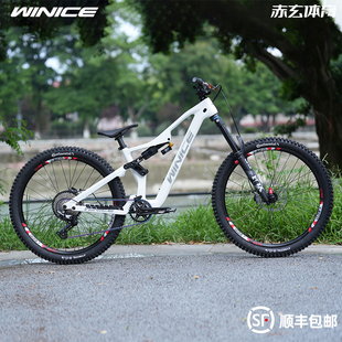 WINICE青龙碳纤维速降软尾山地车高配全地形AM279越野29寸自行车