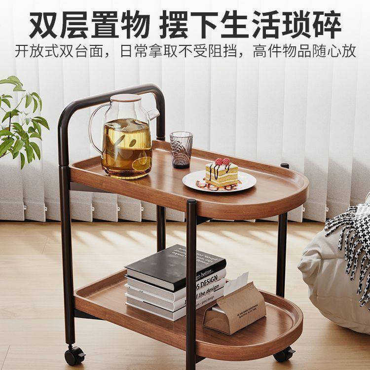 可移动小推用车置物架客厅简约无品牌/双层置物置架家带轮小客边