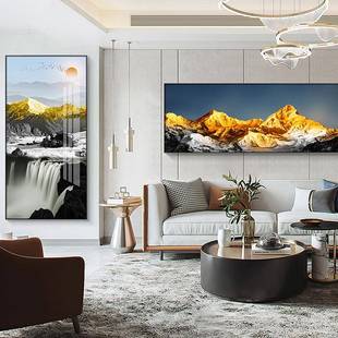 流水财气新中式 饰画客厅风过道大山水画办公室走廊景生 玄关FLO装