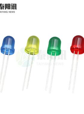 F8mm圆L头有8mm发光边插件灯珠ED发光紫二极红黄蓝翠绿普绿橙粉管