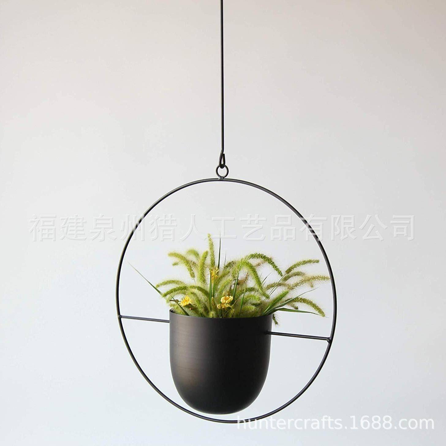 创萝意圆形可爱吊垂吊式圆形铁艺花盆架架篮XY-1939绿藤蔓植物花