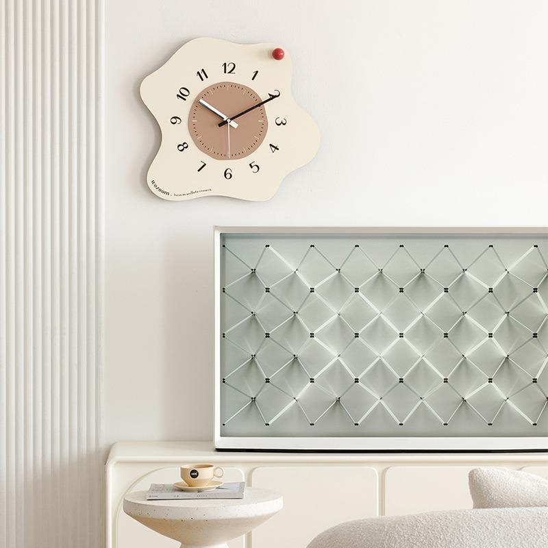 wo厅zoom屋准钟表钟客简0TYOS452约奶油风创意时钟挂墙挂网红225
