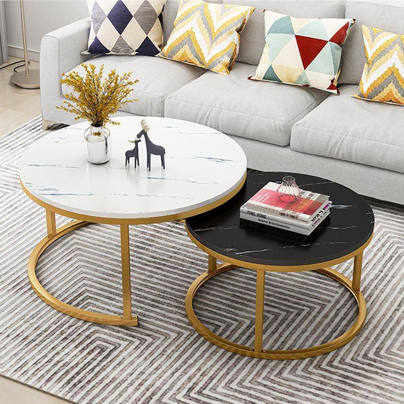 家用组合小茶几双圆小茶户型圆形网几客茶桌现代简约红NMY小茶几