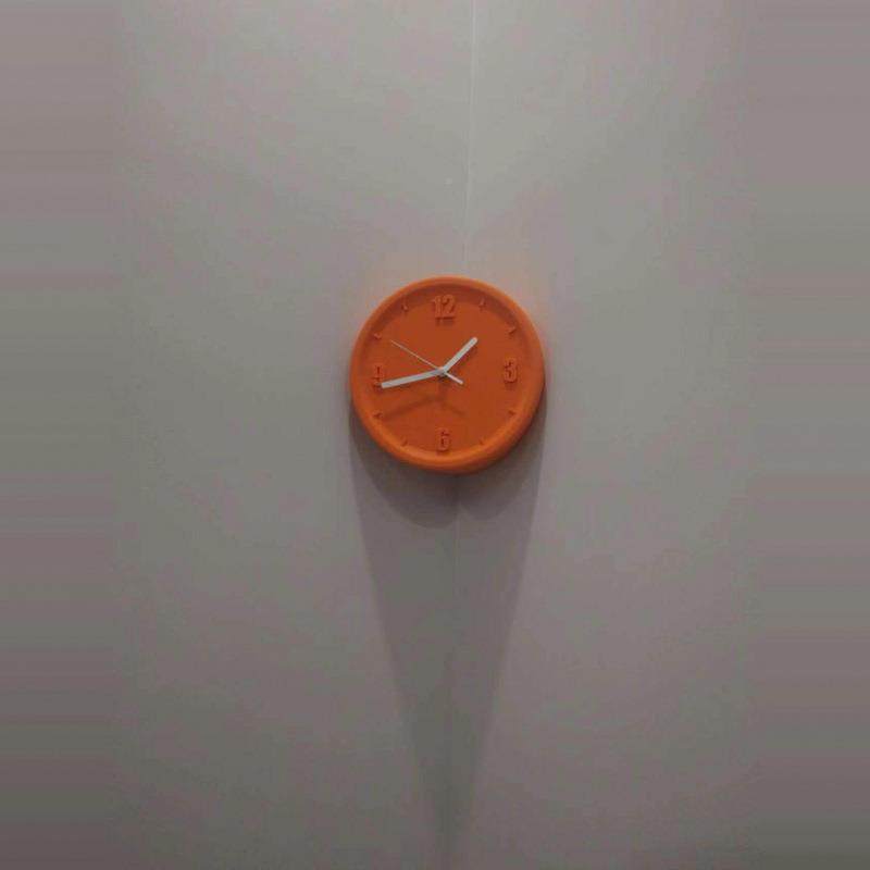 科RAF技饰纯色墙角简约现代挂打孔免术艺数字遮孔装钟静音钟角