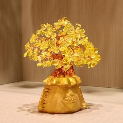 财宝EIS黄水晶招财进树发摇钱树聚宝树家居客办公室装饰品摆件开