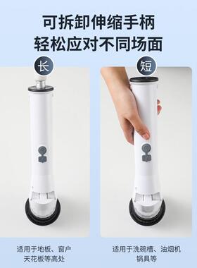 新款ZAW伸刷缩杆长柄折清叠充电动清洁刷多功能电家用手持子洁