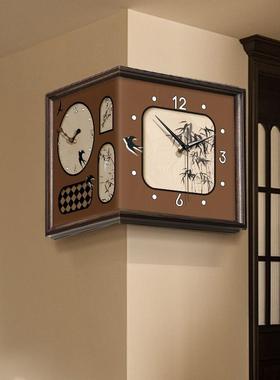 552025新款中风古转角N面挂钟客厅复古拐角AL102430时钟免打孔阳