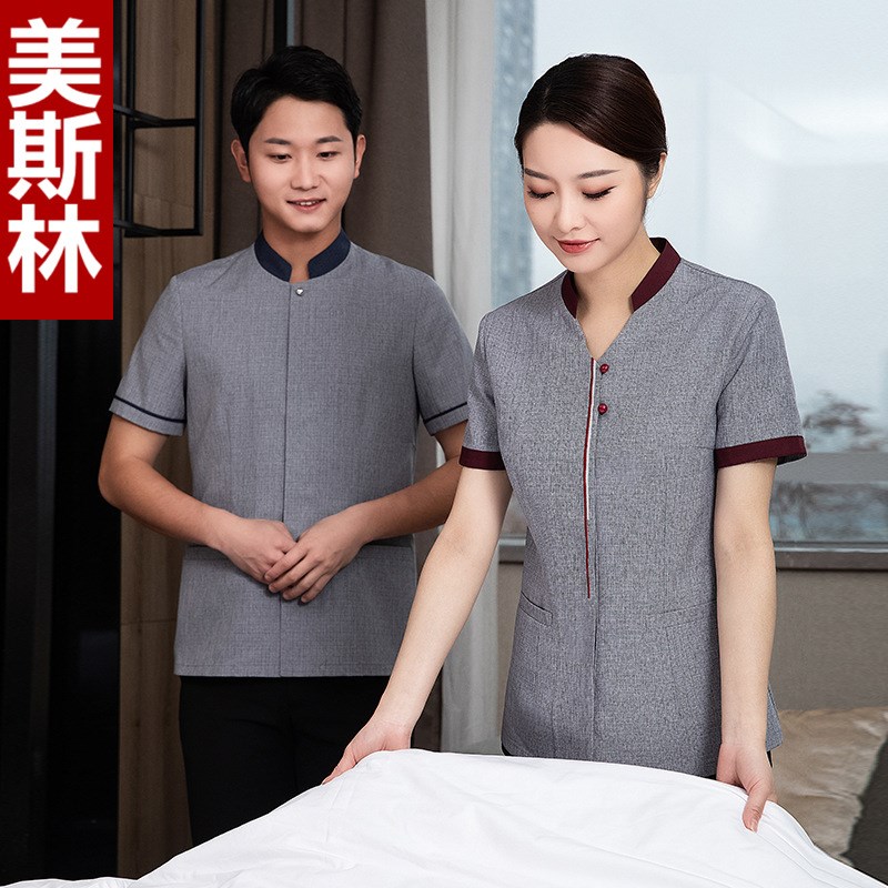 速发酒店客房保洁工作服商场物业家政清洁阿姨制服大码夏款灰色