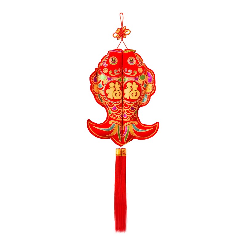 速发中国结鱼挂件福字年年有鱼吉祥装饰双鱼客厅玄关门上有余大号