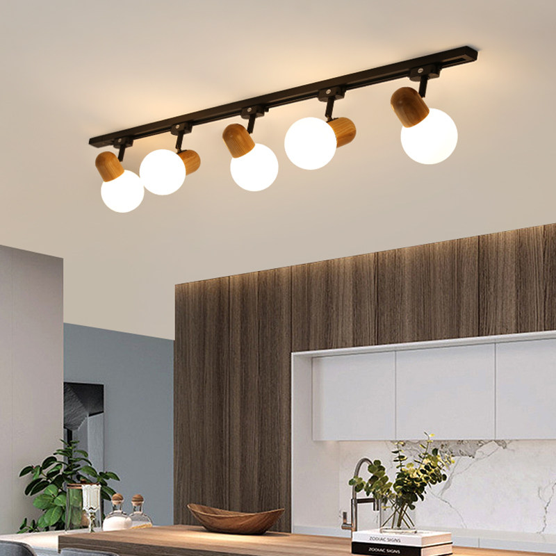 现货速发新款家用轨道灯原木玻璃三色客厅书房护眼可调日式明装导,家装灯饰光源,轨道灯,淘宝优惠券,粉丝福利购,淘宝优惠卷