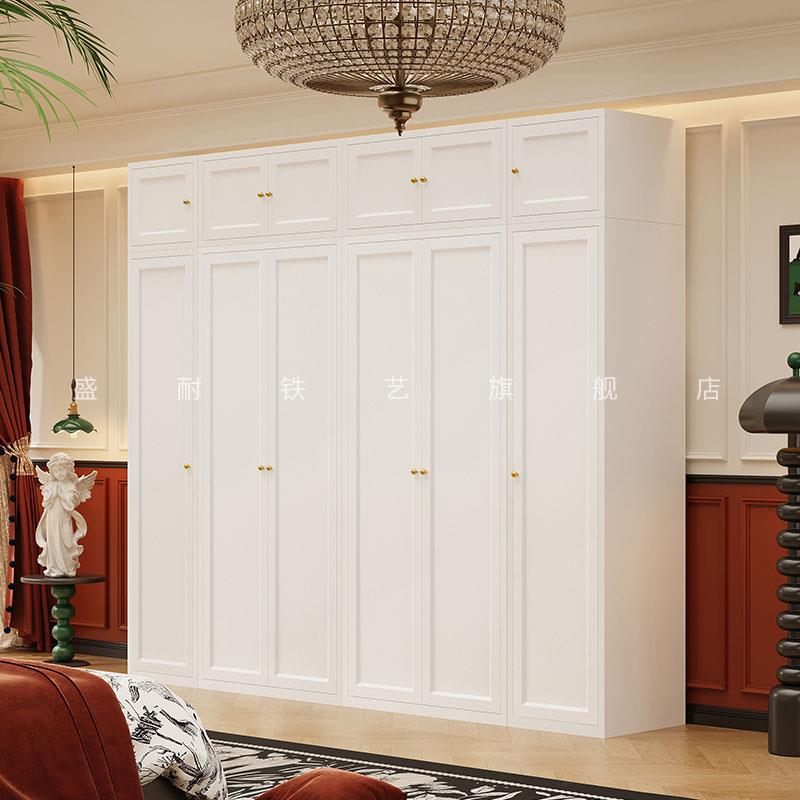 衣柜顶柜组合两门家用卧室简约现代铁皮储物柜出租房用儿童收纳柜